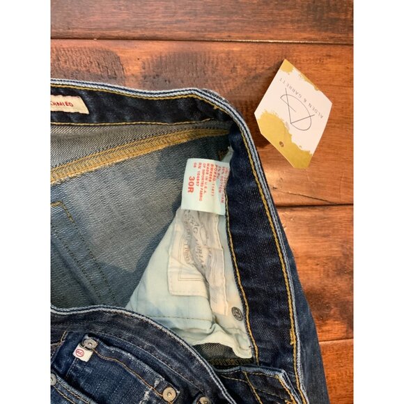 AG Adriano Goldschmied Premier Skinny Straight Distressed Blue Jeans, Size 30 - Picture 3 of 5